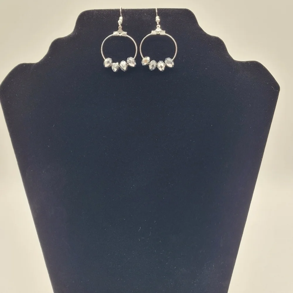 Handmade Silver-Tone Hoop Earrings​​​